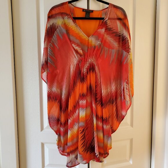INC kaftan lined orange blend size 6 - Picture 1 of 10
